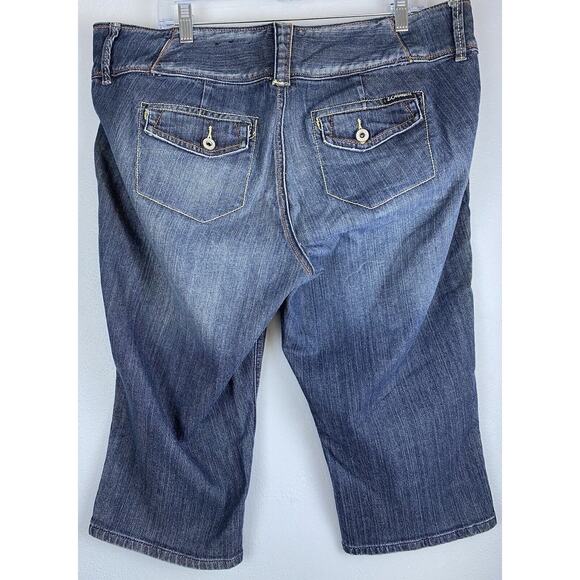 Z. Cavaricci Sz 18 Authentic Vintage Blue Denim Cropped 5-pocket Pants - Picture 3 of 9